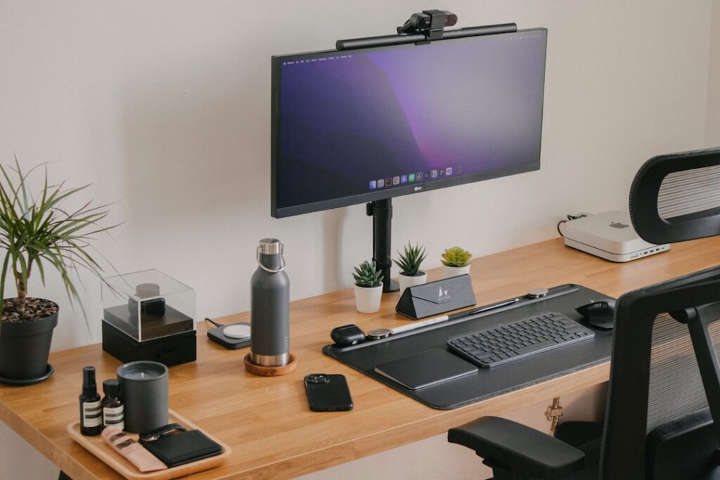 Photo adjustable height desks