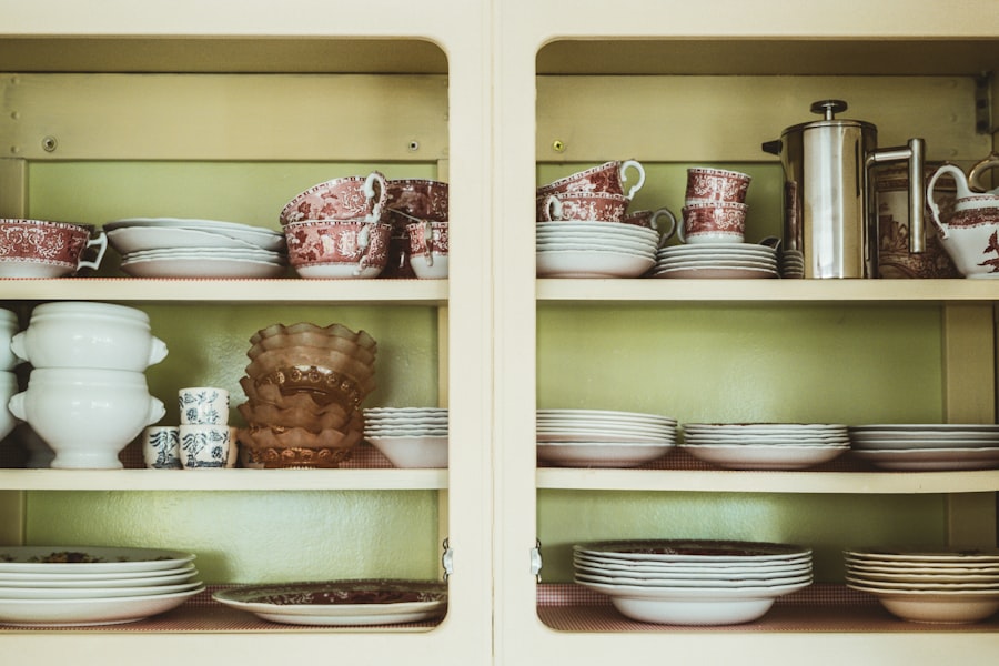 Photo glassware display cabinet