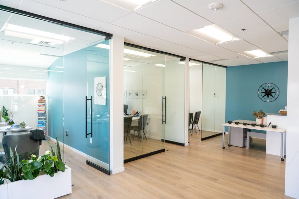 Photo office interior design, productivity